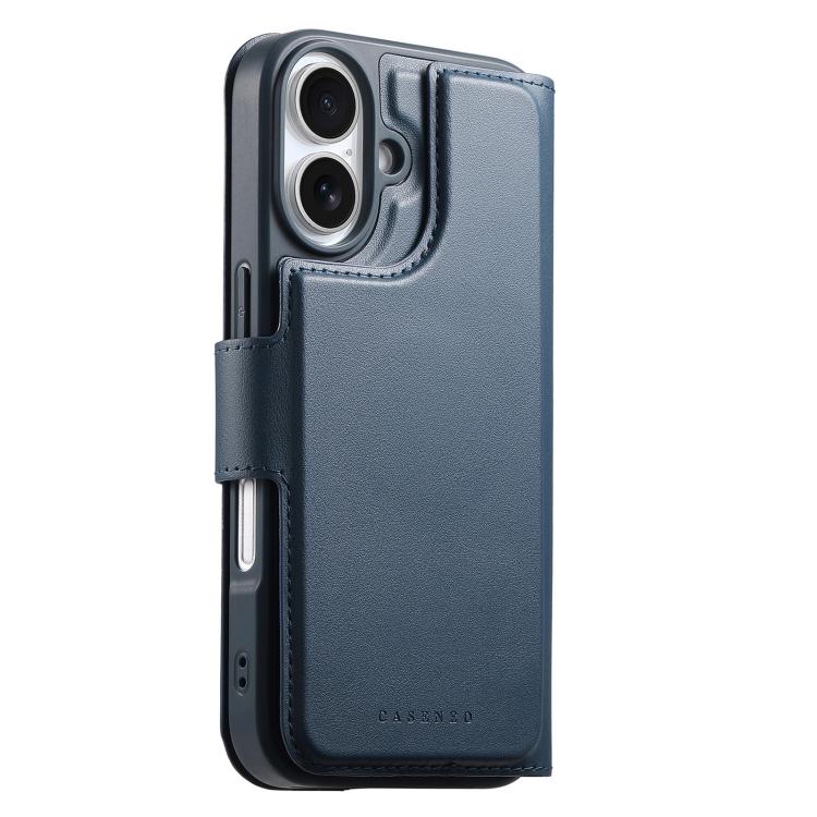 For iPhone 16 CaseNeo Finger Grip Strap MagSafe Leather Phone Case(Blue) - iPhone 16 Cases by CaseNeo | Online Shopping UK | buy2fix