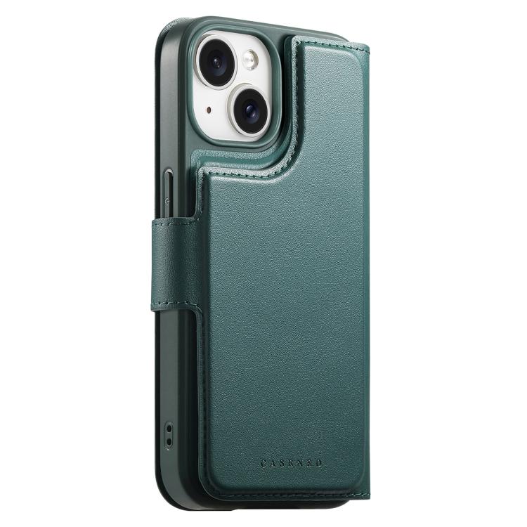 For iPhone 14 / 13 CaseNeo Finger Grip Strap MagSafe Leather Phone Case(Green) - iPhone 14 Cases by CaseNeo | Online Shopping UK | buy2fix