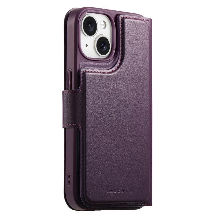 For iPhone 14 / 13 CaseNeo Finger Grip Strap MagSafe Leather Phone Case(Purple) - iPhone 14 Cases by CaseNeo | Online Shopping UK | buy2fix