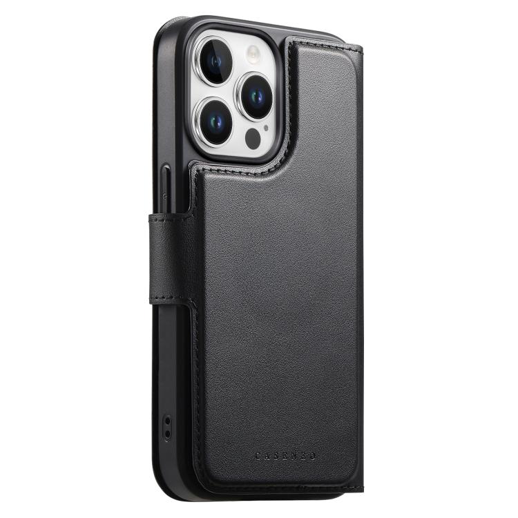 For iPhone 14 Pro CaseNeo Finger Grip Strap MagSafe Leather Phone Case(Black) - iPhone 14 Pro Cases by CaseNeo | Online Shopping UK | buy2fix