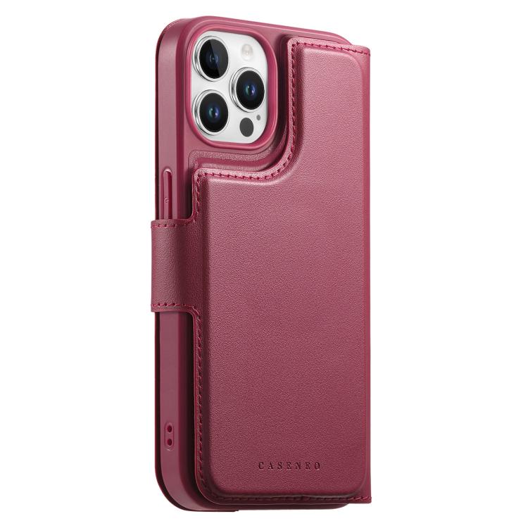 For iPhone 13 Pro Max CaseNeo Finger Grip Strap MagSafe Leather Phone Case(Red) - iPhone 13 Pro Max Cases by CaseNeo | Online Shopping UK | buy2fix