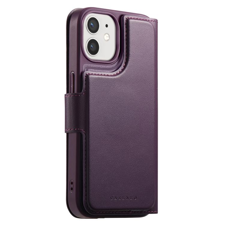 For iPhone 12 / 12 Pro CaseNeo Finger Grip Strap MagSafe Leather Phone Case(Purple) - iPhone 12 / 12 Pro Cases by CaseNeo | Online Shopping UK | buy2fix