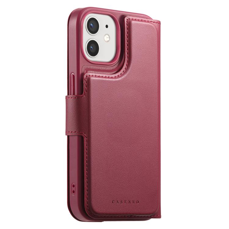 For iPhone 12 / 12 Pro CaseNeo Finger Grip Strap MagSafe Leather Phone Case(Red) - iPhone 12 / 12 Pro Cases by CaseNeo | Online Shopping UK | buy2fix