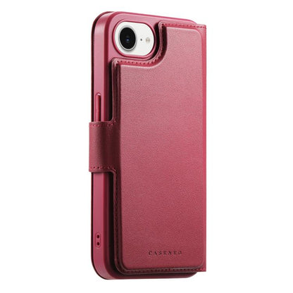 For iPhone 16e CaseNeo Finger Grip Strap MagSafe Leather Phone Case(Red) - iPhone 16e Cases by CaseNeo | Online Shopping UK | buy2fix