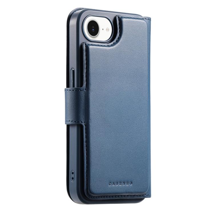 For iPhone 16e CaseNeo Finger Grip Strap MagSafe Leather Phone Case(Blue) - iPhone 16e Cases by CaseNeo | Online Shopping UK | buy2fix