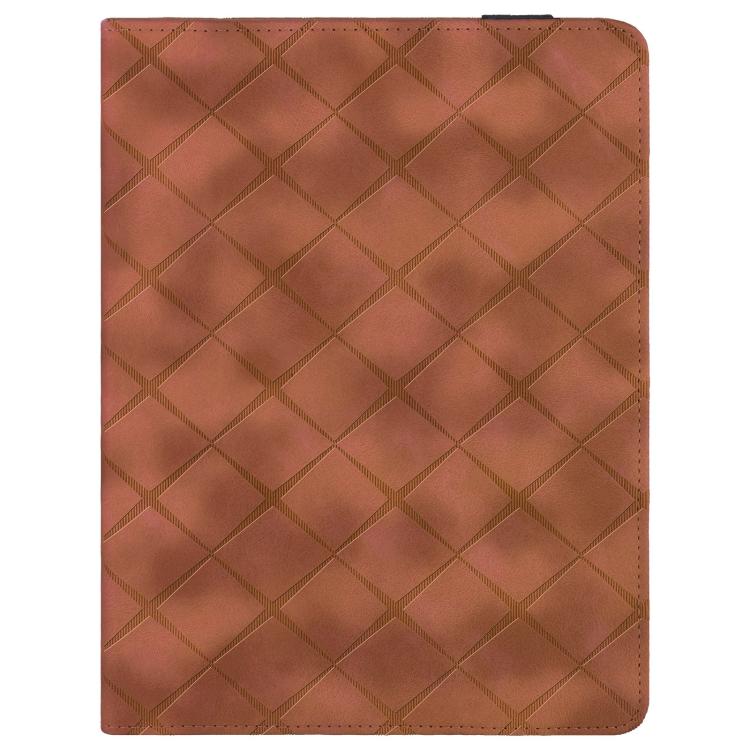 For iPad 11th 2025 / 10th 2022 Rhombus Embossed Leather Smart Tablet Case(Brown) - iPad 2025 / 2022 Cases by buy2fix | Online Shopping UK | buy2fix