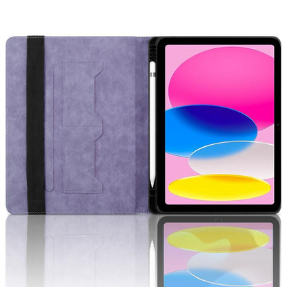 For iPad 11th 2025 / 10th 2022 Rhombus Embossed Leather Smart Tablet Case(Purple) - iPad 2025 / 2022 Cases by buy2fix | Online Shopping UK | buy2fix