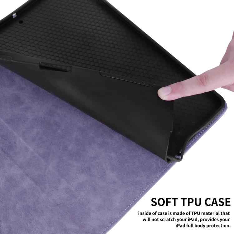 For iPad 11th 2025 / 10th 2022 Rhombus Embossed Leather Smart Tablet Case(Purple) - iPad 2025 / 2022 Cases by buy2fix | Online Shopping UK | buy2fix