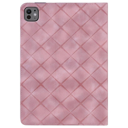 For iPad Air 11 2025 / 2024 Rhombus Embossed Leather Smart Tablet Case(Pink) - iPad Air 11 2025 / 2024 Cases by buy2fix | Online Shopping UK | buy2fix