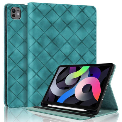 For iPad Air 11 2025 / 2024 Rhombus Embossed Leather Smart Tablet Case(Green) - iPad Air 11 2025 / 2024 Cases by buy2fix | Online Shopping UK | buy2fix
