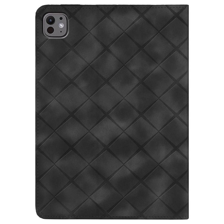 For iPad Air 11 2025 / 2024 Rhombus Embossed Leather Smart Tablet Case(Black) - iPad Air 11 2025 / 2024 Cases by buy2fix | Online Shopping UK | buy2fix
