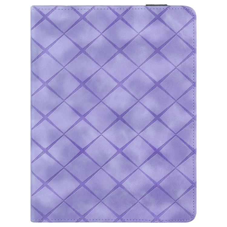 For iPad Air 13 2025 / 2024 / Pro 12.9 Rhombus Embossed Leather Smart Tablet Case(Purple) - iPad Air 13 2025 / 2024 Cases by buy2fix | Online Shopping UK | buy2fix