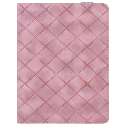 For iPad mini 6 / mini 2024 Rhombus Embossed Leather Smart Tablet Case(Pink) - iPad mini 2024 Cases by buy2fix | Online Shopping UK | buy2fix