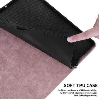 For iPad mini 6 / mini 2024 Rhombus Embossed Leather Smart Tablet Case(Pink) - iPad mini 2024 Cases by buy2fix | Online Shopping UK | buy2fix