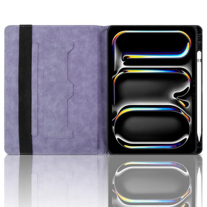 For iPad Pro 11 2024 Rhombus Embossed Leather Smart Tablet Case(Purple) - iPad Pro 11 2024 Cases by buy2fix | Online Shopping UK | buy2fix