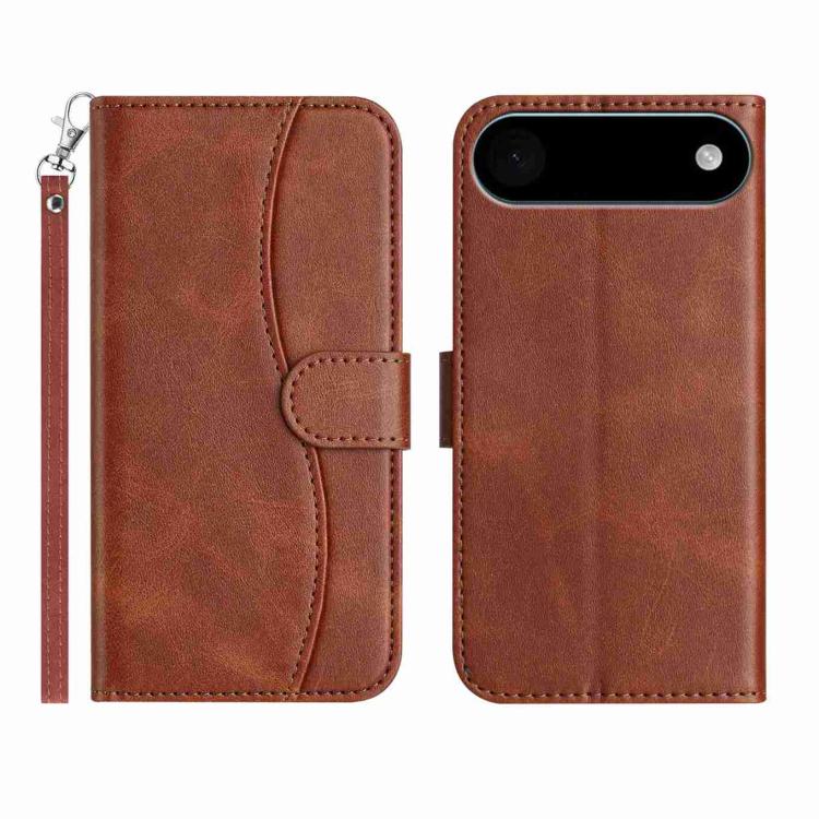 For iPhone Air Dual-Folded S-shape Leather Phone Case(Coffee) - iPhone Air Cases by buy2fix | Online Shopping UK | buy2fix