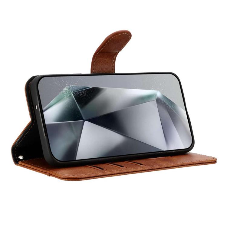 For iPhone Air Dual-Folded S-shape Leather Phone Case(Brown) - iPhone Air Cases by buy2fix | Online Shopping UK | buy2fix