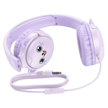 hoco W61 Voice Children Head-mounted Wired Earphone(Sun Yellow) - Headset & Headphone by hoco | Online Shopping UK | buy2fix