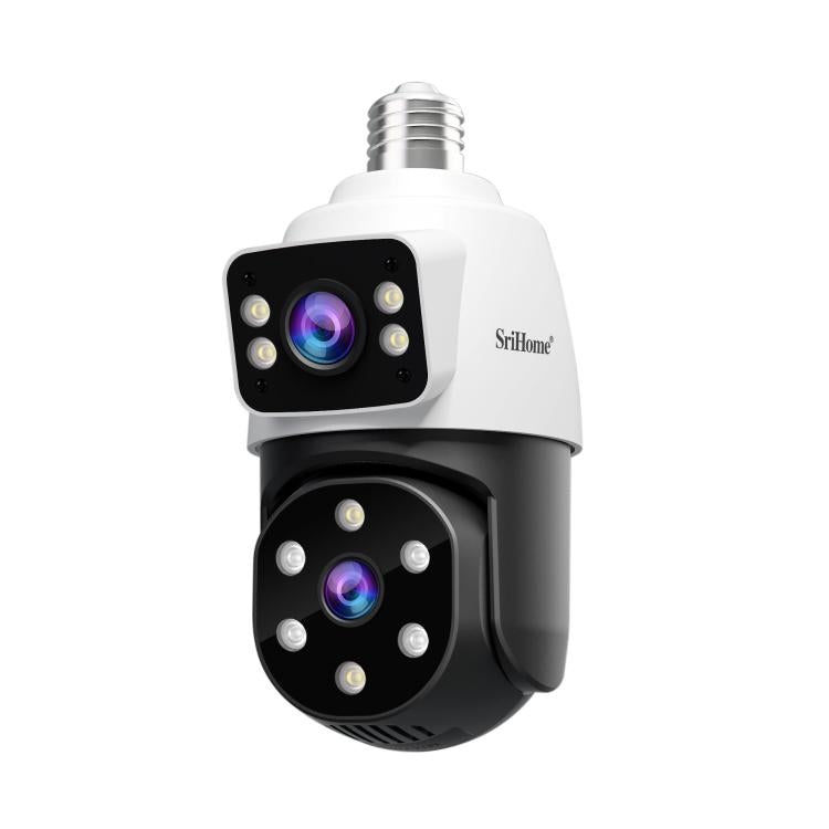SriHome SH068 E27 4MP HD Dual Lens Light Bulb Camera Outdoor IP66 Waterproof(White) - Light Bulb Camera by SriHome | Online Shopping UK | buy2fix