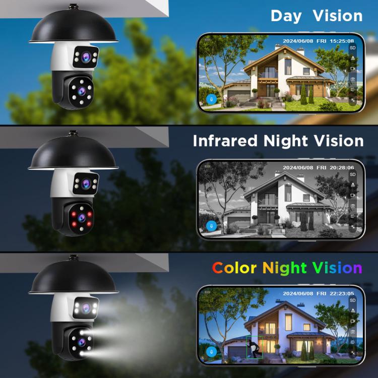 SriHome SH068 E27 4MP HD Dual Lens Light Bulb Camera Outdoor IP66 Waterproof(White) - Light Bulb Camera by SriHome | Online Shopping UK | buy2fix