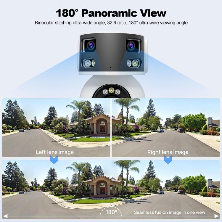 SriHome SH055B 8MP HD Multi-lens Super Wide Angle Panoramic PTZ Dome Camera(US Plug) - Dome Camera by SriHome | Online Shopping UK | buy2fix