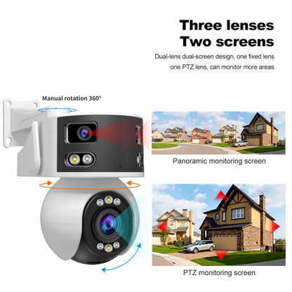 SriHome SH055B 8MP HD Multi-lens Super Wide Angle Panoramic PTZ Dome Camera(US Plug) - Dome Camera by SriHome | Online Shopping UK | buy2fix