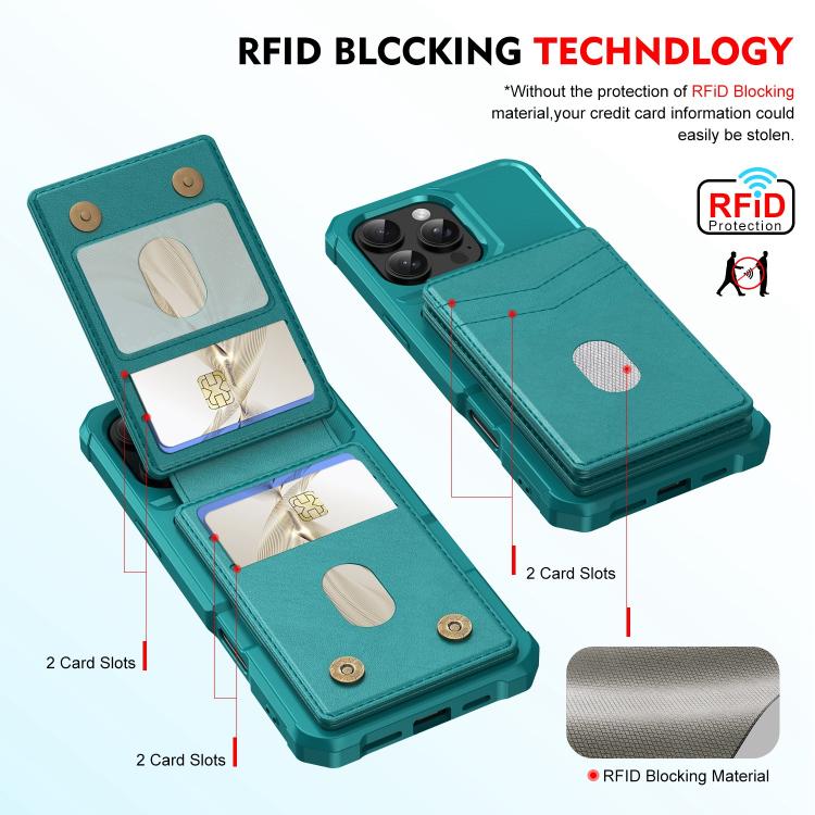 For iPhone 16 Pro Max 2-in-1 Magnetic Wallet MagSafe Leather Back Phone Case(Green) - iPhone 16 Pro Max Cases by buy2fix | Online Shopping UK | buy2fix