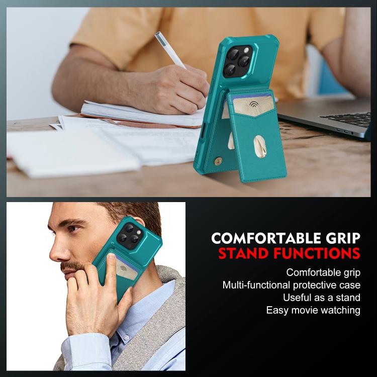 For iPhone 16 Pro Max 2-in-1 Magnetic Wallet MagSafe Leather Back Phone Case(Green) - iPhone 16 Pro Max Cases by buy2fix | Online Shopping UK | buy2fix