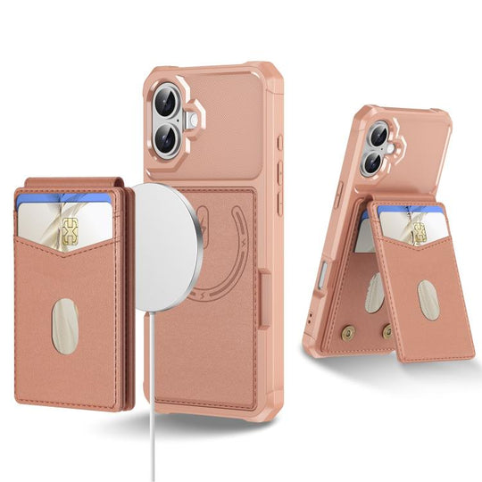 For iPhone 16 Plus 2-in-1 Magnetic Wallet MagSafe Leather Back Phone Case(Pink)