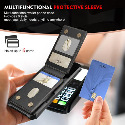 For iPhone 16 2-in-1 Magnetic Wallet MagSafe Leather Back Phone Case(Black) - iPhone 16 Cases by buy2fix | Online Shopping UK | buy2fix
