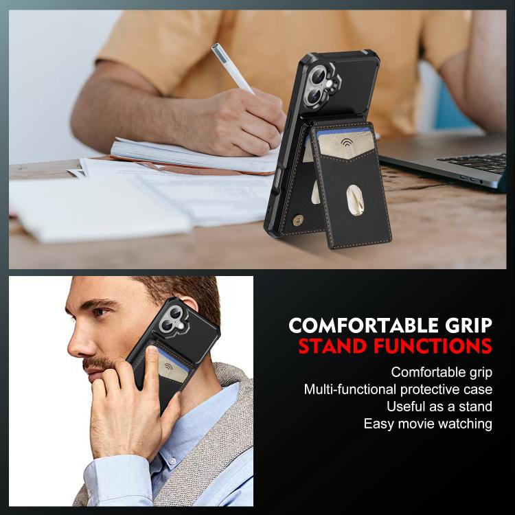 For iPhone 16 2-in-1 Magnetic Wallet MagSafe Leather Back Phone Case(Black) - iPhone 16 Cases by buy2fix | Online Shopping UK | buy2fix