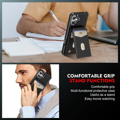 For iPhone 16 2-in-1 Magnetic Wallet MagSafe Leather Back Phone Case(Black) - iPhone 16 Cases by buy2fix | Online Shopping UK | buy2fix