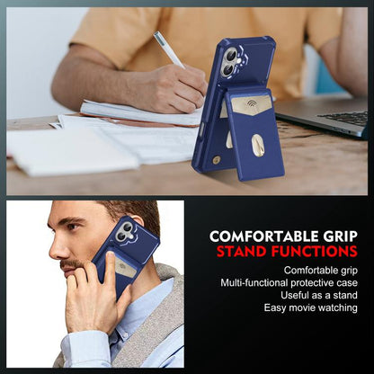 For iPhone 16 2-in-1 Magnetic Wallet MagSafe Leather Back Phone Case(Blue) - iPhone 16 Cases by buy2fix | Online Shopping UK | buy2fix