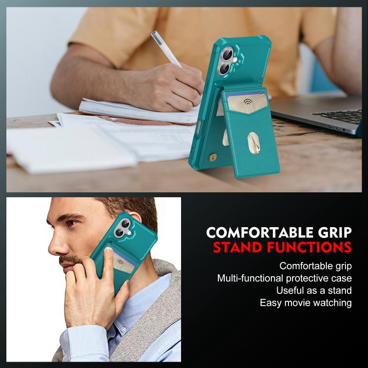 For iPhone 16 2-in-1 Magnetic Wallet MagSafe Leather Back Phone Case(Green) - iPhone 16 Cases by buy2fix | Online Shopping UK | buy2fix