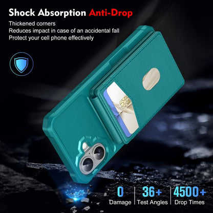 For iPhone 16 2-in-1 Magnetic Wallet MagSafe Leather Back Phone Case(Green) - iPhone 16 Cases by buy2fix | Online Shopping UK | buy2fix
