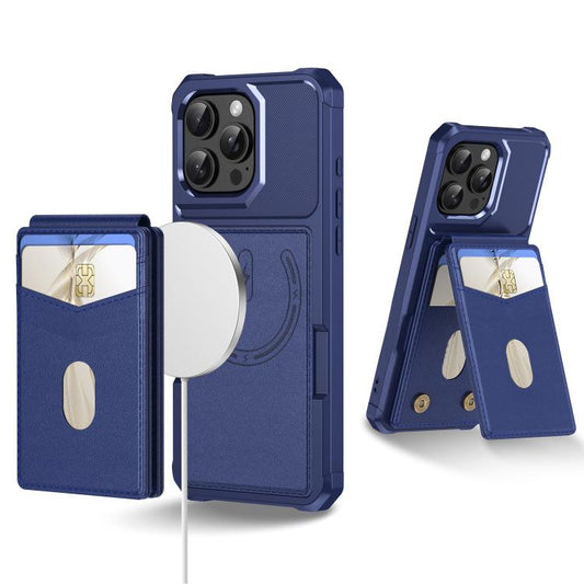 For iPhone 15 Pro 2-in-1 Magnetic Wallet MagSafe Leather Back Phone Case(Blue) - iPhone 15 Pro Cases by buy2fix | Online Shopping UK | buy2fix