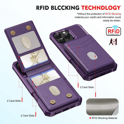 For iPhone 15 Pro 2-in-1 Magnetic Wallet MagSafe Leather Back Phone Case(Purple) - iPhone 15 Pro Cases by buy2fix | Online Shopping UK | buy2fix