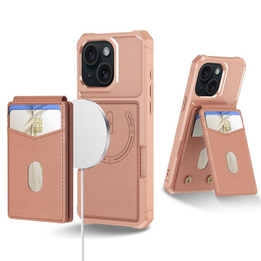 For iPhone 14 2-in-1 Magnetic Wallet MagSafe Leather Back Phone Case(Pink) - iPhone 14 Cases by buy2fix | Online Shopping UK | buy2fix