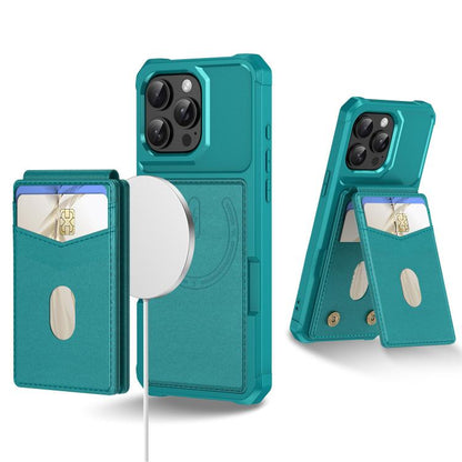 For iPhone 13 Pro 2-in-1 Magnetic Wallet MagSafe Leather Back Phone Case(Green) - iPhone 13 Pro Cases by buy2fix | Online Shopping UK | buy2fix