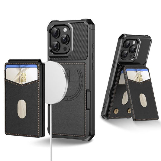 For iPhone 11 Pro Max 2-in-1 Magnetic Wallet MagSafe Leather Back Phone Case(Black) - iPhone 11 Pro Max Cases by buy2fix | Online Shopping UK | buy2fix