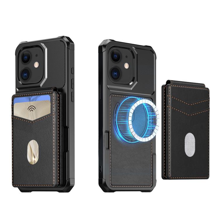 For iPhone 11 2-in-1 Magnetic Wallet MagSafe Leather Back Phone Case(Black) - iPhone 11 Cases by buy2fix | Online Shopping UK | buy2fix