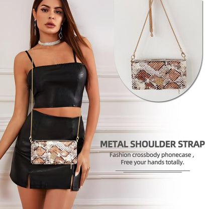 For iPhone 16 Pro Max Crossbody Handle Snake Texture Leather Phone Case(White) - iPhone 16 Pro Max Cases by buy2fix | Online Shopping UK | buy2fix