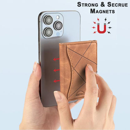 Prismatic Leather Horizontal Magnetic Wallet Card Bag Case(Yellow) - Adhesive Card Holders by buy2fix | Online Shopping UK | buy2fix