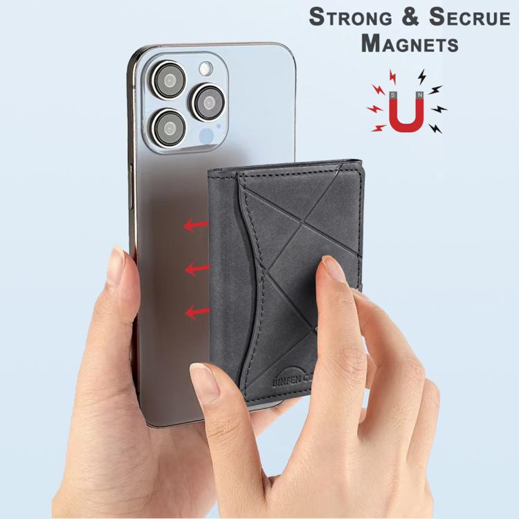 Prismatic Leather Horizontal Magnetic Wallet Card Bag Case(Black) - Adhesive Card Holders by buy2fix | Online Shopping UK | buy2fix