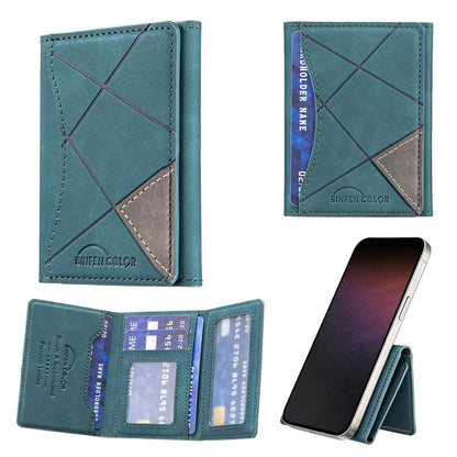 Prismatic Leather Horizontal Magnetic Wallet Card Bag Case(Green) - Adhesive Card Holders by buy2fix | Online Shopping UK | buy2fix