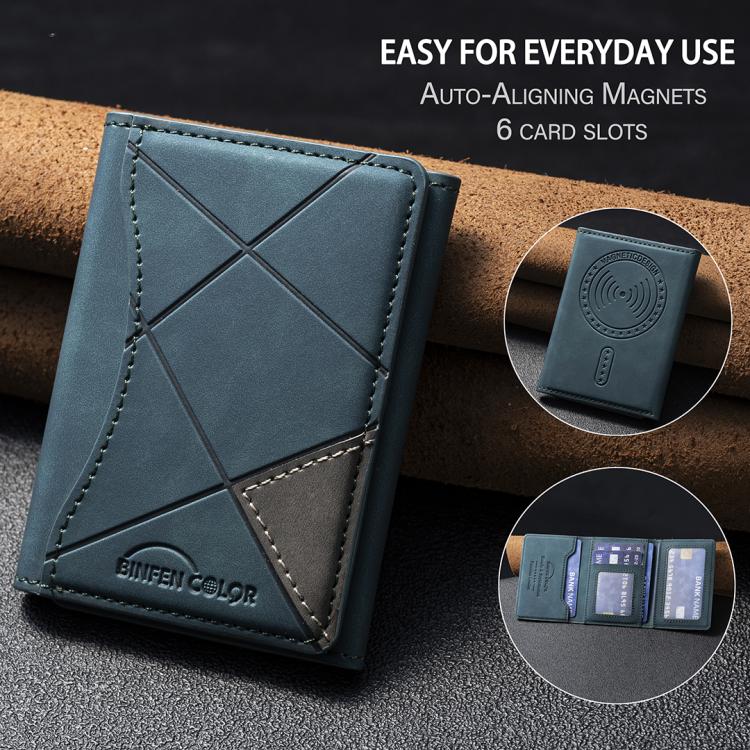 Prismatic Leather Horizontal Magnetic Wallet Card Bag Case(Green) - Adhesive Card Holders by buy2fix | Online Shopping UK | buy2fix