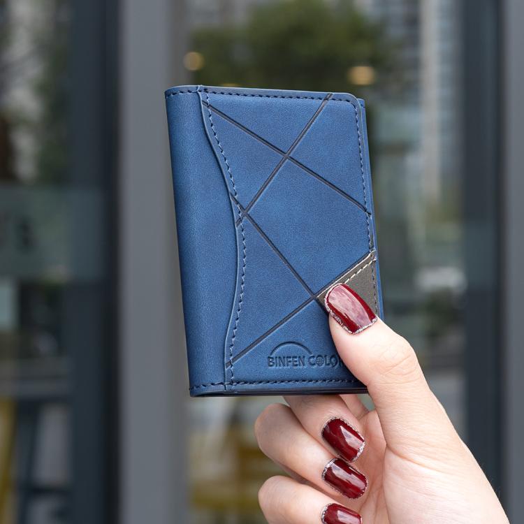 Prismatic Leather Horizontal Magnetic Wallet Card Bag Case(Blue) - Adhesive Card Holders by buy2fix | Online Shopping UK | buy2fix