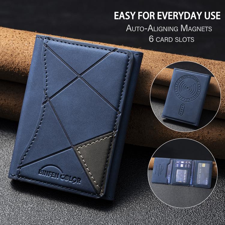 Prismatic Leather Horizontal Magnetic Wallet Card Bag Case(Blue) - Adhesive Card Holders by buy2fix | Online Shopping UK | buy2fix