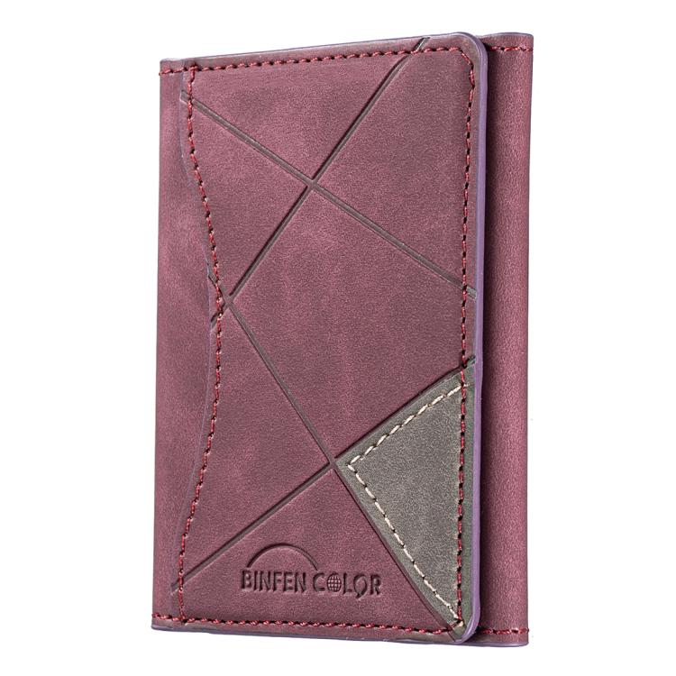 Prismatic Leather Horizontal Magnetic Wallet Card Bag Case(Purple) - Adhesive Card Holders by buy2fix | Online Shopping UK | buy2fix