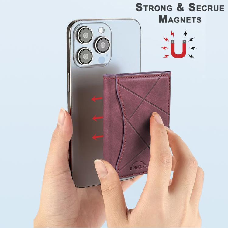 Prismatic Leather Horizontal Magnetic Wallet Card Bag Case(Purple) - Adhesive Card Holders by buy2fix | Online Shopping UK | buy2fix